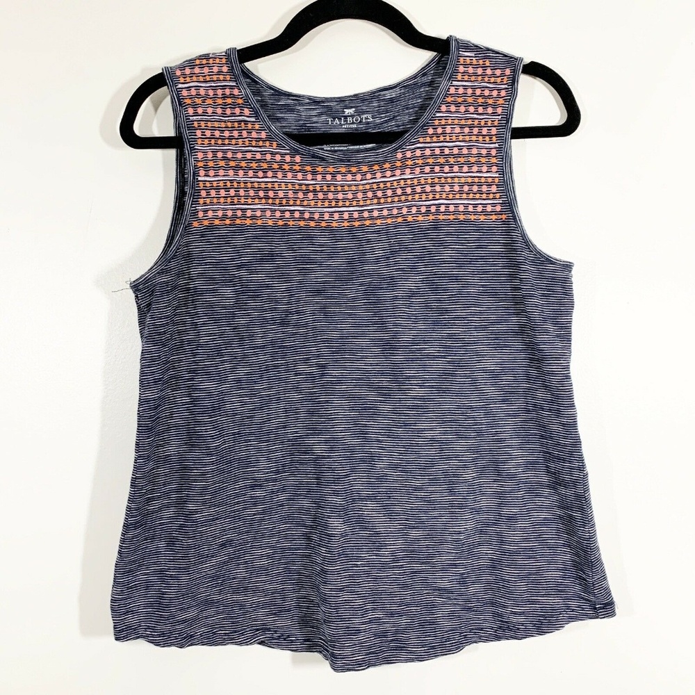Talbots Size PM Sleeveless Embroidered Swing Tank